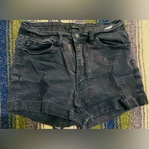 Black KanCan High Rise Shorts